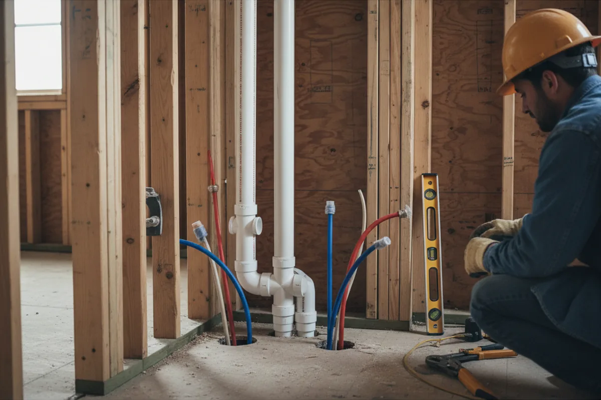 Drain and supply rough-in during Leak Detection in Eufaula